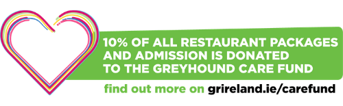 Enjoy a night out at your local Greyhound Stadium and 10% of your admission and restaurant package will be donated to the Greyhound Care Fund